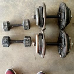 15 Lb And 50 Lb Dumbbells
