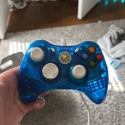 Blue Xbox 360 Controller Wired