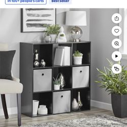 Mainstays 9 Cube Storage Organizer, Black