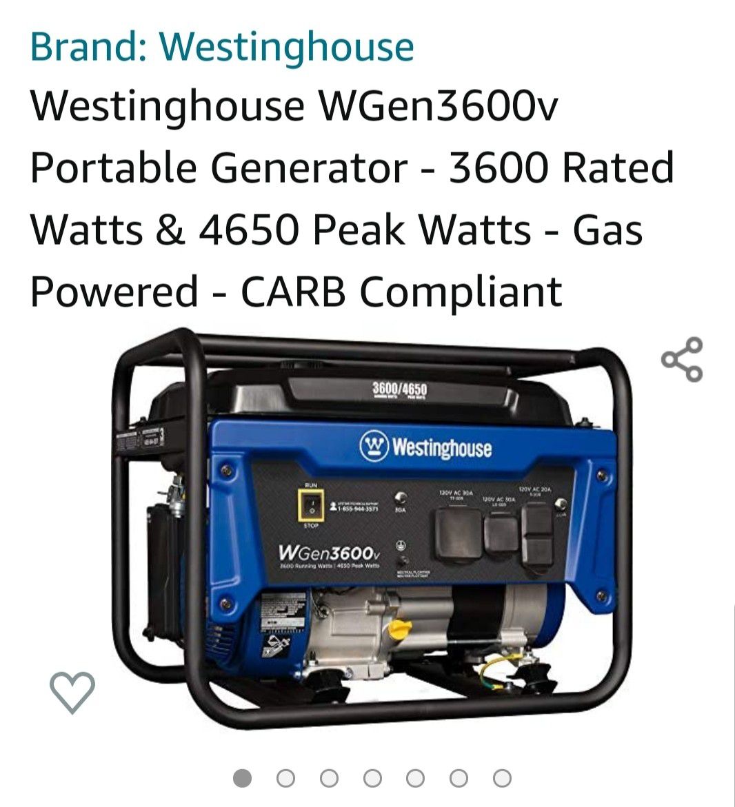 Westinghouse 3600v Generator