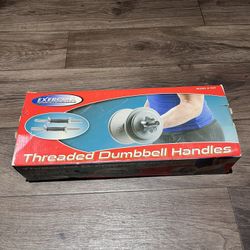 Dumbbell Handles Chrome Threaded With Robert Grips Brand New
