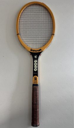 Vintage Bancroft Bjorn Borg Personal Wooden Tennis Racket Maple Ash Classic Coll