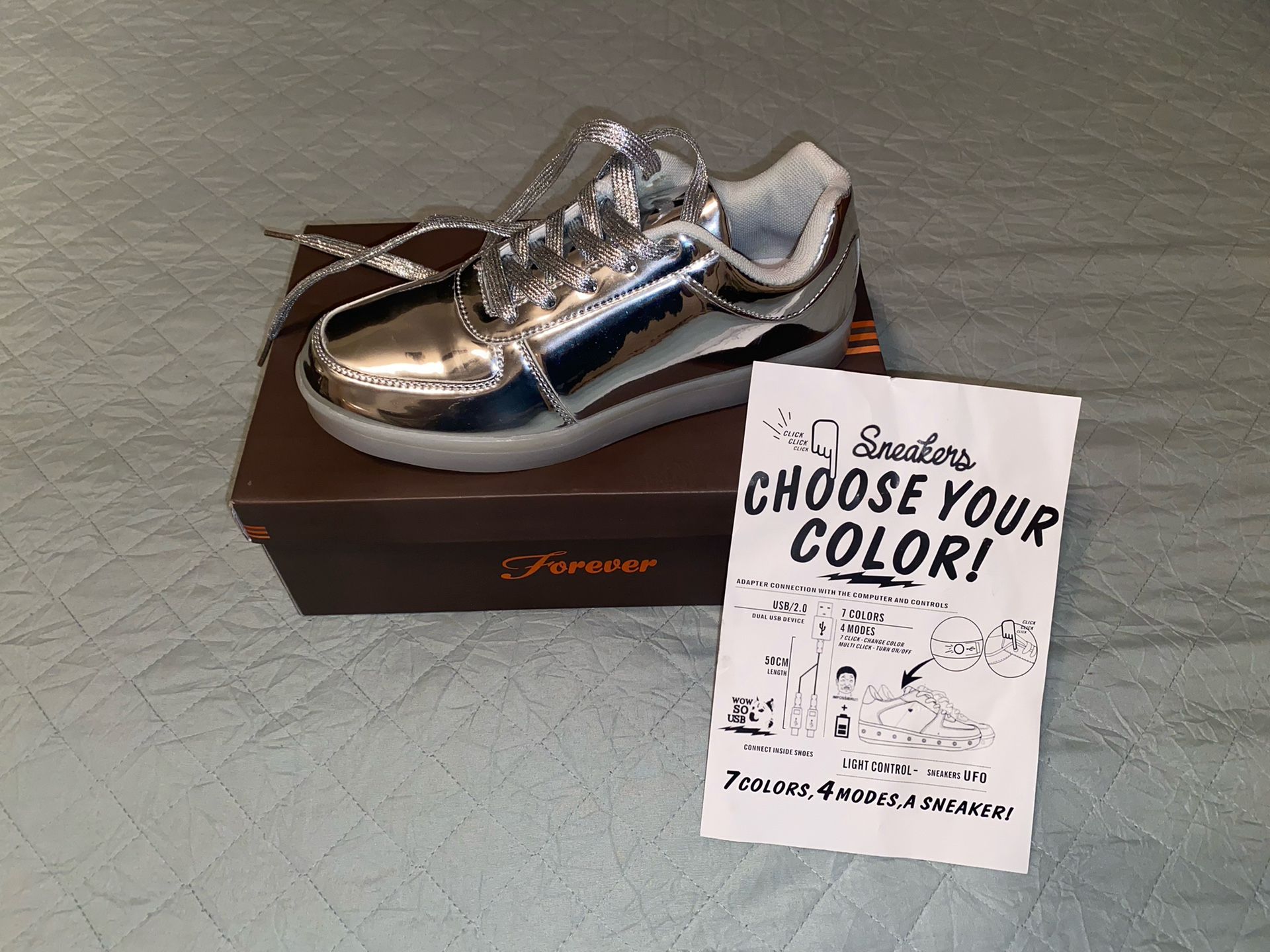 Silver Light Up Sneakers