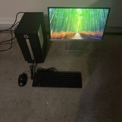 HP Pavilion Desktop 510-p026 With HP 22es Monitor And HP Wired Keyboard And Mouse 