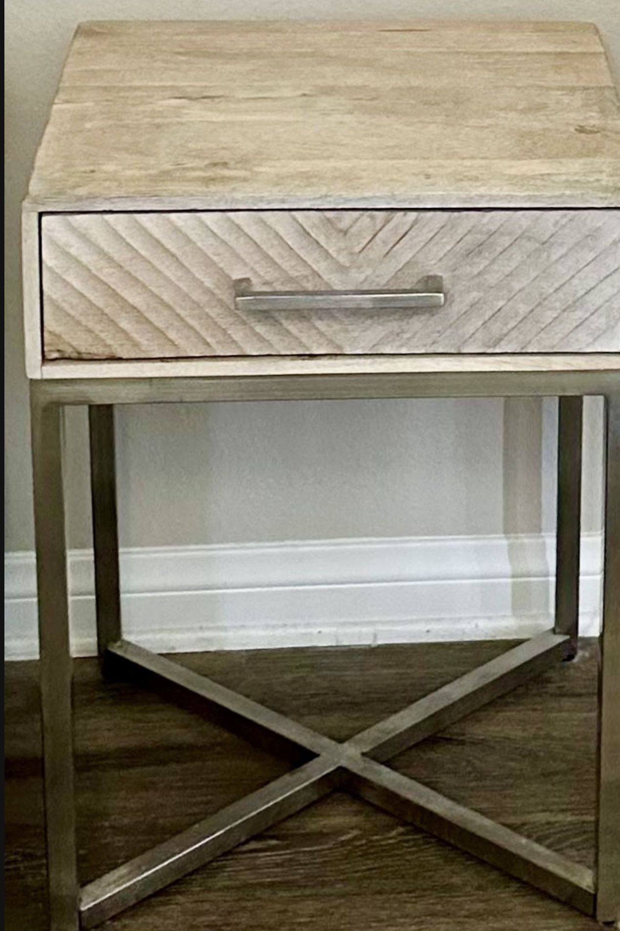 Small Plank and End Table with Drawer