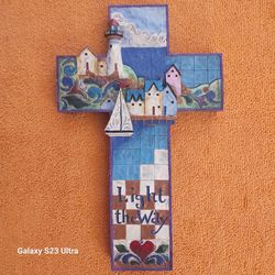 Jim Shore "Light the Way" Decorative Wall Cross