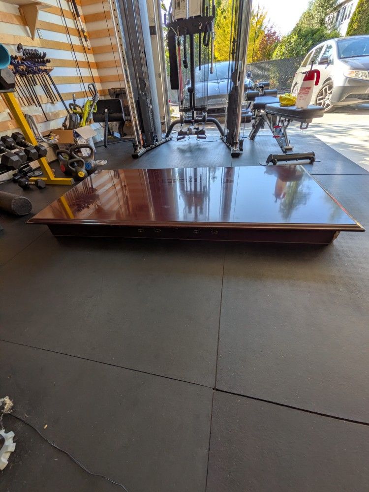 Free Wood Table/Desk With Drawer And Glass Top