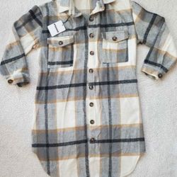 Long Plad Flannel Shacket 