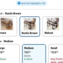 Movable Laptop Table With 6 Swivel Wheels NIB