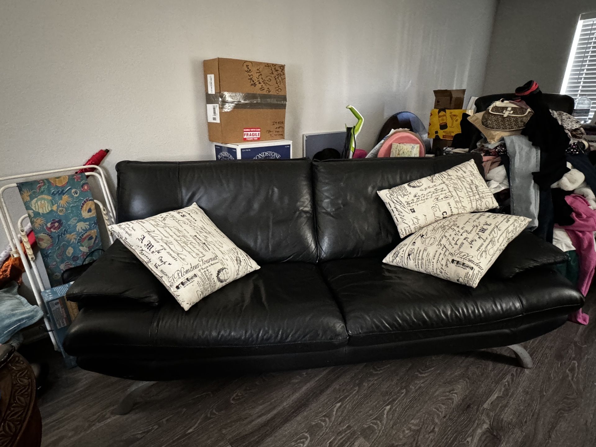 Black Leather Sofa