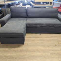 Free Delivery! Grey Modern Sectional Couch With Storage And Pullout Bed 