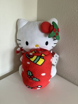 Christmas Hello Kitty Santa Plush + Blanket