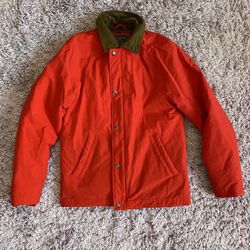 XS J. Crew Red Insulated Base camp Jacket With Corduroy Collar 