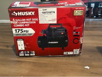 Husky 4 Gallon Hot Dog Air compressor combo kit