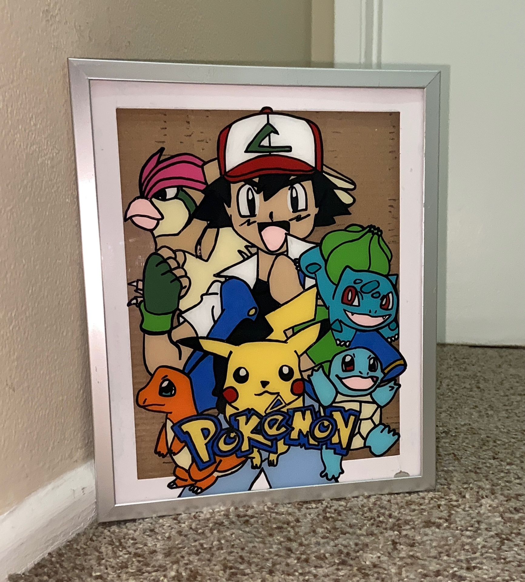 Glass Anime Painting Pokémon Custom Portraits Of Friends, Family, & Pets LOCATED IN COVINA