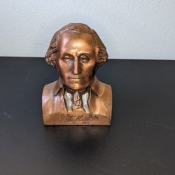 Vintage George Washington Banthrico Piggy Bank Copper Bust Paperweight Collector