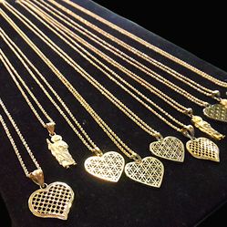 NEW 10K GOLD PENDANT AND CHAINS FOR SALE