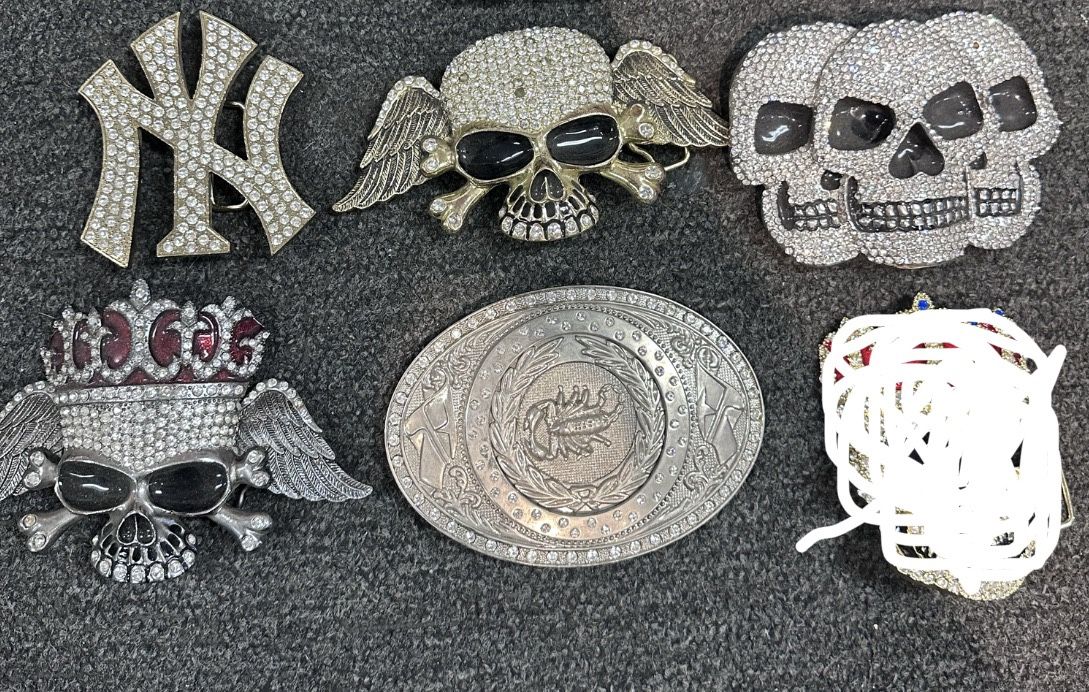 y2k rindstone belt buckles