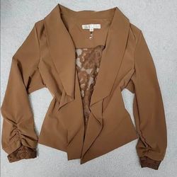 ✅️ Brown Lace Backed Cardigan Blazer• Size S• Great Condition• $15firm
