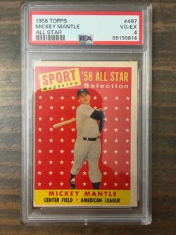 Mickey Mantle PSA 4 1958 Topps #487 All-Star Baseball Card