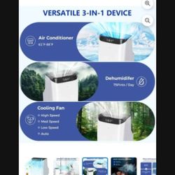 Fosawd 16000 BTU Smart Inverter Portable Air Conditioner 【3-in-1 Mode with Fan and Dehumidifier】 