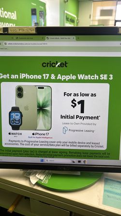 Get your iPhone 17pro max and your Apple Watch for only $1 down today !!!!!