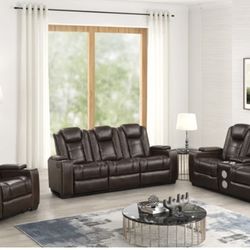 3 Pc Brown Reclining Set