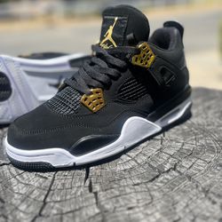 Nike Jordan 4S Royalty Black & Gold Size 8.5 New No Box
