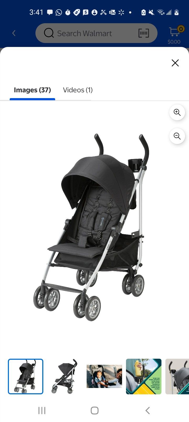 Safety 1st Step Lite Compact Stroller-Black.