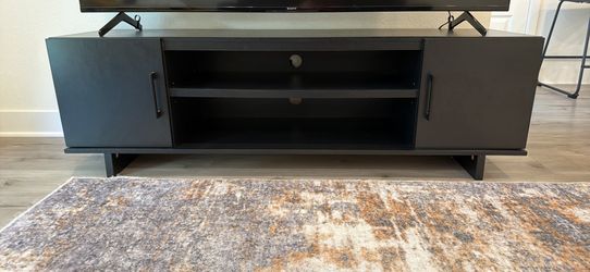 65" TV Stand with Storage (Black)