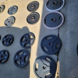 Lots Of Olympic Weights Available. 45s, 35s, 25s, 10s, 5s, 7 Ft Olympic Bar, And 30 And 40 Lb Dumbbells