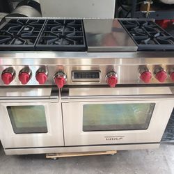 Wolf 48" Stove Range Dual Fuel. SUPER CLEAN.