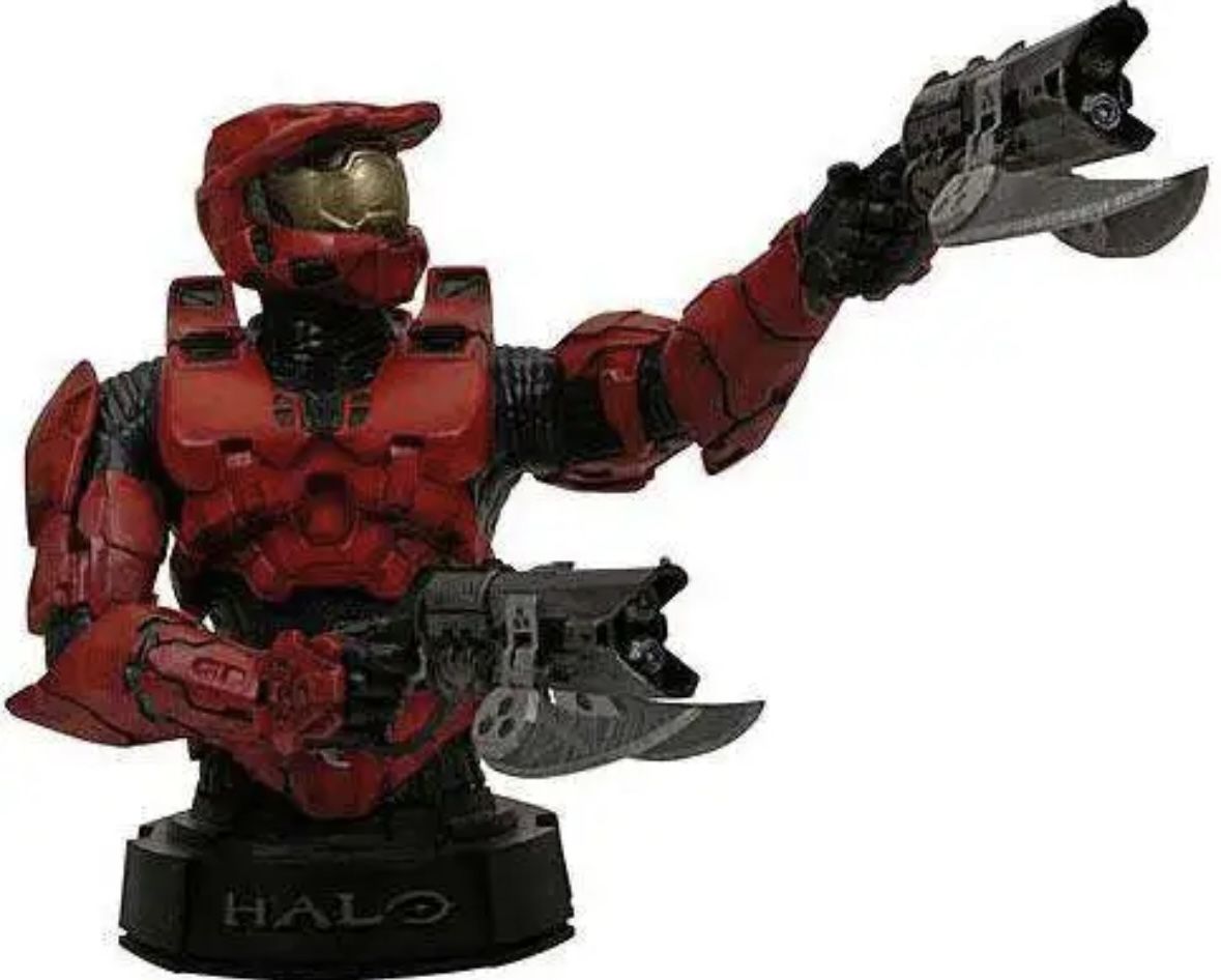 Halo 3 Gentle Giant Red Master Chief Deluxe Collectible Mini Bust Statue RARE