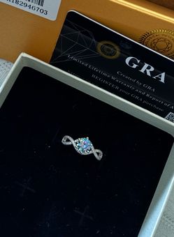 Sterling Silver Twisted Halo Mystic Opal Ring size 7
