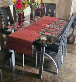 Tempered double glass dinner table