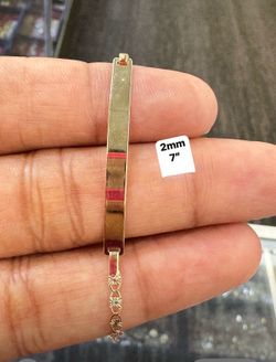 Real 10k Gold ID Bracelet  ❤️ 7” long bracelet women small wrist and young girls  ❤️ Women bracelet in 3 tone gold ❤️ Small box included   New jewelry