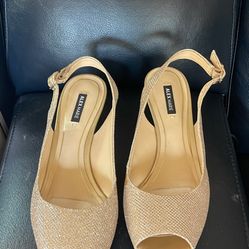 Gold Sling back Heels