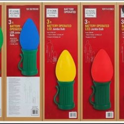 3 ft Battery Operated LED Jumbo Bulb Holiday Yard Decor Prop *Multiple Colors*