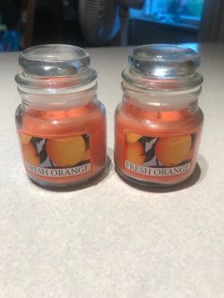 Candles • 2 Fresh Orange Scent Candles