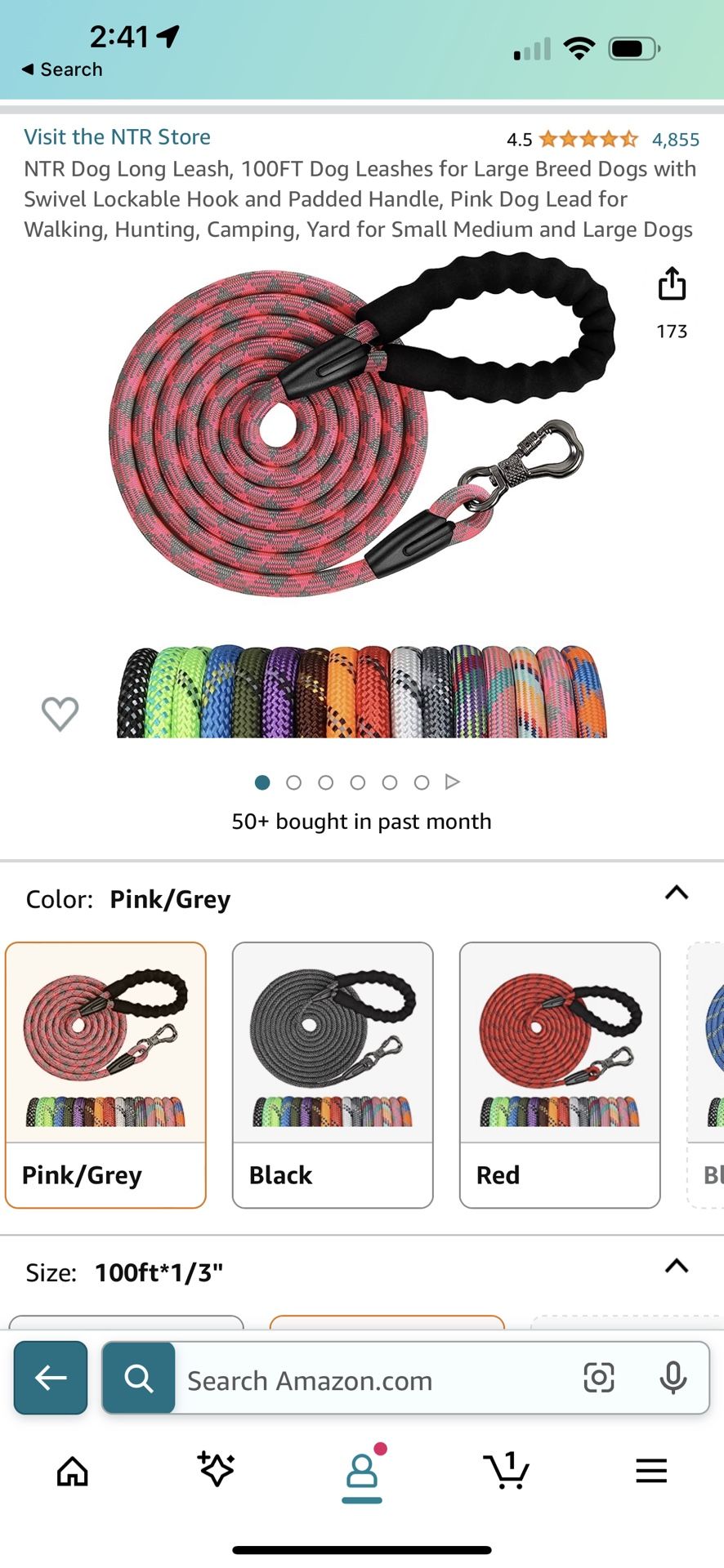 NTR 100ft Dog Long Leash