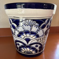 Mexican Talavera Ceramic Plant Pot 12” X 12”