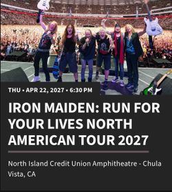 Iron Maiden Tickets: Chula Vista / San Diego