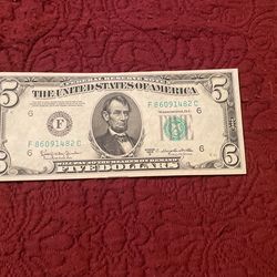 RARE 1950-D $5 Atlanta (F) Federal Reserve Note F(contact info removed)2C Granahan/Dillon