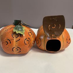 pumpkin light or candle holder