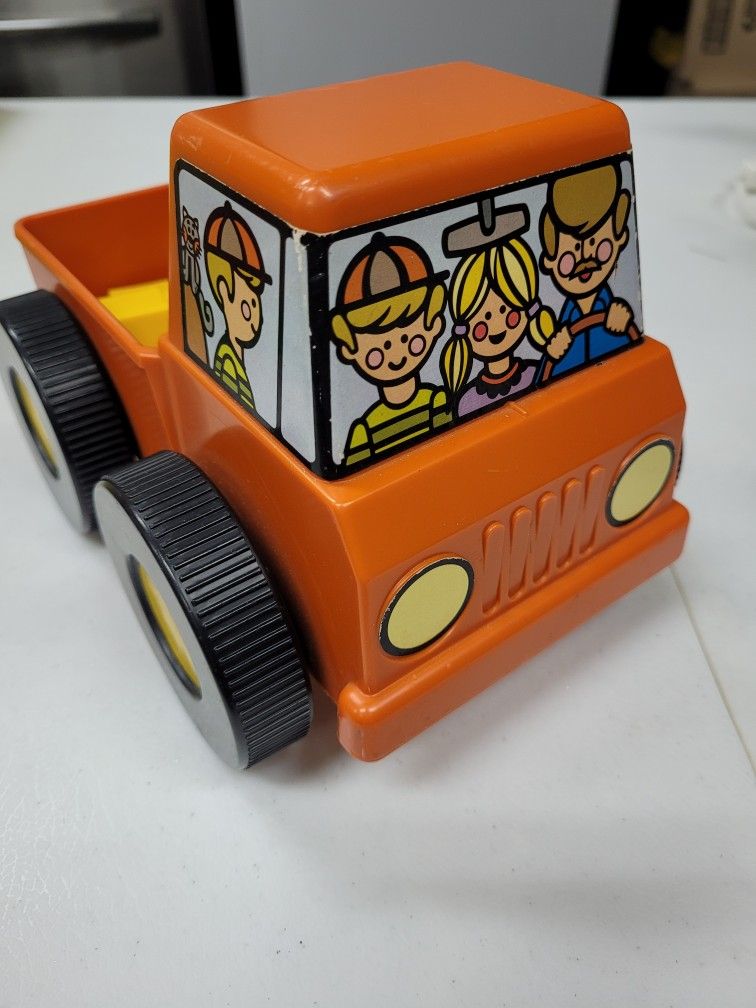 Tupperware Toys Pick Em Up Street Sweeper Truck Number Blocks Toy Vintage 1990's