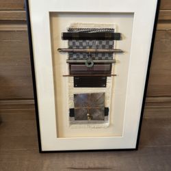 Contemporary Abstract Graceann Warn 1989 Assemblage Original Framed Art