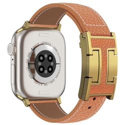 Leather Magnetic Watch Band Compatible with Apple Watch Ultra Band 49mm 46mm 45mm 44mm 42mm 41mm 40mm 38mm, Replacement Strap for Women Men iWatch Ult