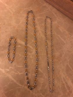 Titanium Gucci Chain and bracelet