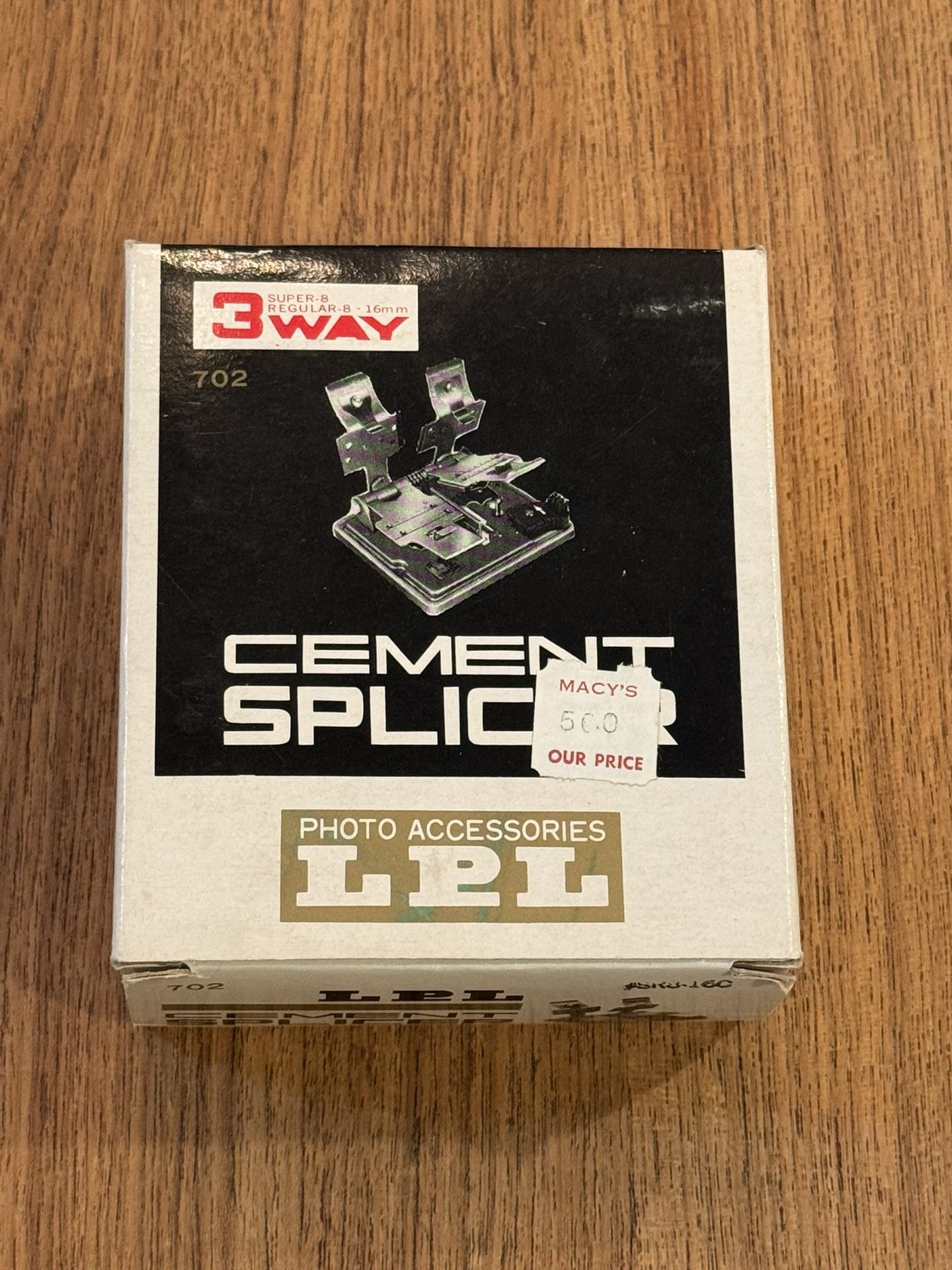 Cement Splicer LPL 3-way Film Editing Super 8 Regular 8-16mm 702 w/ Box Vtg NOS