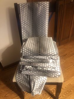 Set of 8 lined drapes $5 ea.